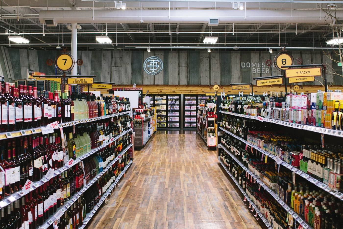 A warm, well-stocked aisle inside a real mPower customer store